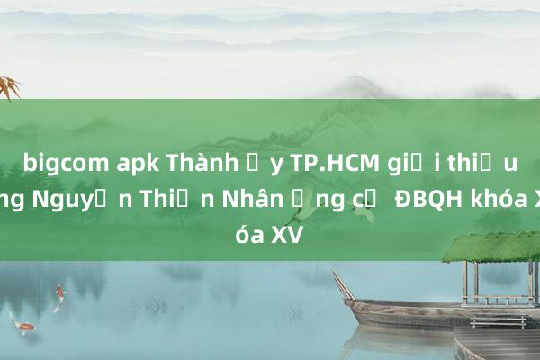 bigcom apk Thành ủy TP.HCM giới thiệu ông Nguyễn T